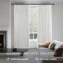 Pinch Pleated Curtains 100% Blackout Linen Curtains 95 Inches Long for Bedroom Living Room, Ivory White Memory Trained Thermal Insulated Room Darkening Window Drapes with Hooks 2 Panels 40"Wx95"L