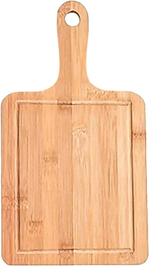 Bamboo Cutting Board,Meat Chopping Boards,Pizza Peel Paddle with Handle for Homemade Baking Pizza Bread Cake Fruit Vegetables (Large square -Board)