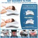 CHxxy Memory Foam Pillows, Cervical Pillow for Neck and Shoulder Pain Relief, Ergonomic Contour Bed Pillow, Soft for Side Sleep Stomach Sleeping and Back Sleeper-Queen Size&Grey