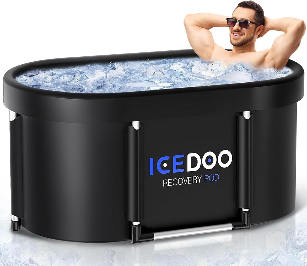 New Upgrade XL 139-Gallon Oval Ice Bath Tub - 6 Layered Portable Bathtub, Drop-In Bathtubs Foldable with Cover Cold Plunge Tub for Athletes, Home Gym, Outdoor Recovery Use.