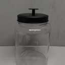 1 Gallon Glass Cookie Jar with Matte Black Metal Lids Airtight Storage Container - Ideal for Food, Treats, Candy, Dried Food - Perfect for Kitchen or Laundry Room - Pack of 1