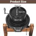 Manual Stone Grain Mill, Natural Granite Handmade Stone Mill with Stainless Steel Handle, Stone Mill Grinder, Traditional Countertop Disc Grain Mill with Solid Wood Stand for Flour/Wheat/Spices/Beans