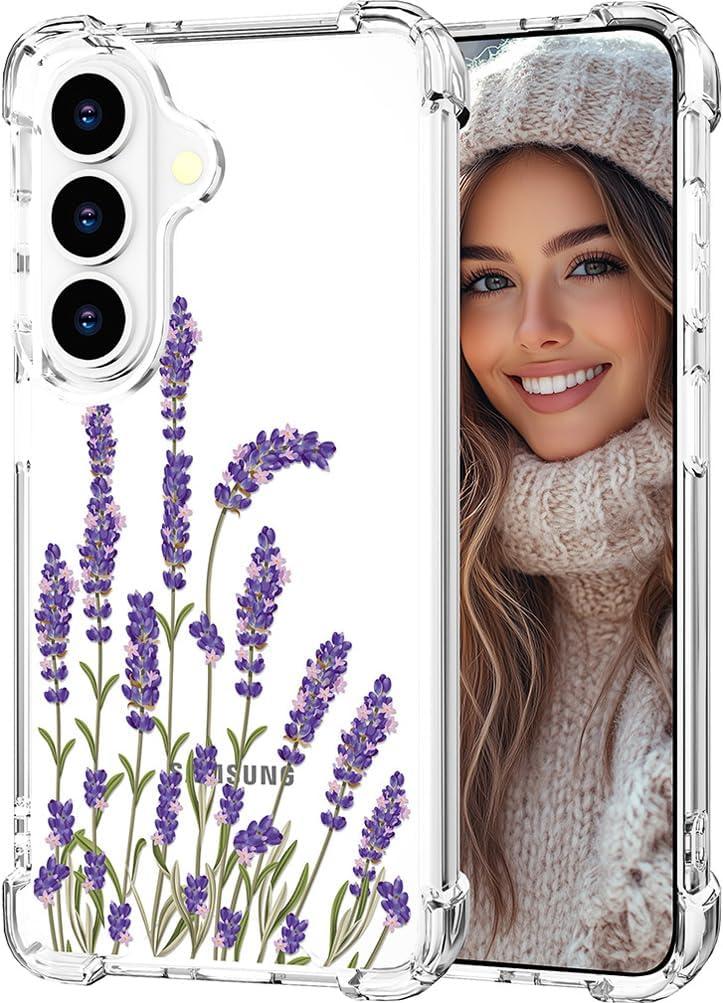 Hungo Compatible for Samsung Galaxy S26+ Plus Case, Thin Slim Cute Girly Skin Cases Protector with Airbag Bumper for Women Girls (Clear Lavender Pink)