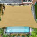 8'x8' Sun Shade Sail Rectangle Outdoor UV Block Square Canopy Sunshade Cover for Backyard Porch Pergola Deck Garden Patio, Sand