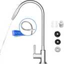 Drinking Water Faucet, Flexible Bendable Drinking Water Faucet for Kitchen Sink, Stainless Steel Water Filter Faucet Compatible with Reverse Osmosis RO and Water Filtration Systems