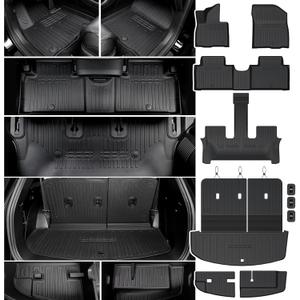 Floor Mats Set for 2026 Hyundai Palisade 7&8 Seats (Only Gas), All Weather TPE Cargo Liner Backrest Mats Trunk Lower Mat Accessories (2026 | Floor Mats Set)