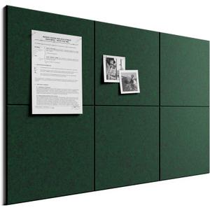 Bumusty Large Cork Board 36" x 24" Alternative - 6 Pack Felt Wall Tiles with 40 Safe Removable Adhesive Tabs, 30 Pushpins, Cork Boards for Walls Pin Board Bulletin Board Office Decor (Pine Green)