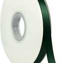 Hunter Green Ribbon 3/8 Inch x 50 Yards Satin Ribbon Continuous, Single Face, for Crafts, Gift Wrapping, Floral Bouquet, Weddings, and Decorations, with Spool
