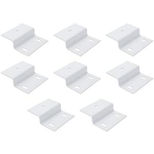 Pufguy 8 Pcs White Z Bracket Z-Shaped Corner Brace Stainless Steel Right Angle Brackets Joint Brace Support Bracket Fasten for Cabinet Chair Shelves Wood Furniture Connector