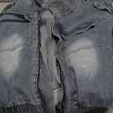 Tbahhir Denim Overalls for Women Cargo V Neck Long Sleeve Tunic Jumpsuits Slim Fit Long Jean Romper with Pockets XXL