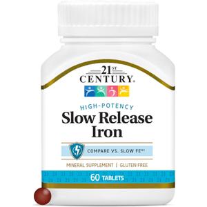 21st Century Slow Release Iron Tablets, 60 Count