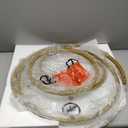 aboxoo Gold Nesting Coffee Table Set of 2, Small Glass Round Nesting Tables for Living Room Bedroom, Accent Tea Table with Metal Frame Modern Industrial Simple