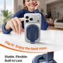 andobil [2026 All-New] Magnetic Phone Grip for Magsafe w/Finger Strap [Comfortable & Durable] Magnetic Phone Ring Holder for MagSafe Accessories & iPhone 17 Air 16 Pro Max Plus 15 14 13 12, Deep Blue