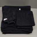 HOMEXCEL 8 Piece Bath Towel Set, Microfiber Bathroom Towel - 2 Bath Towels, 2 Hand Towels, and 4 Wash Cloths, Super Soft, Highly Absorbent Towels for Bathroom, Gym, Hotel, and Spa (Black)