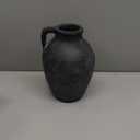 Ceramic Rustic Farmhouse Vase, 9 inch Ceramic Black Flower Vase for Centerpieces Pampas Grass Pottery Jug with Handle Boho Modern Rustic Farmhouse Decor for Living Room Kitchen Dinner Table Shelves