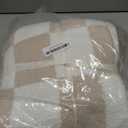 Ultra Soft Cozy Checkered Knitted Throw Blanket Fluffy Microfiber Checkerboard Bed Blanket Lightweight Both Sides Blanket for Couch Sofa Bed (Cream, Throw 50x60)