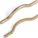 Goo-Ki Low Profile Champagne Bronze Cabinet Pulls, Double Hole Centers (3.8''/5') Zinc Alloy Handle for Drawer Cupboard Wardrobe,6 Packed