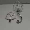 Stainless Steel 3 Piece kit Attachments for KitchenAid Stand Mixer and 5.5-6 Quart Bowl, Dishwasher Safe (5.5-6QT Flat Beater, 6QT Dough Hook, KN256 6-Wire Whip Attachment)