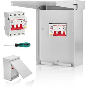 Magula 60 Amp Spa Panel with 3-Pole 60 Amp GFCI Breaker Included UL Listed Extra Spaces for Branch Circuits Outdoor Rated Weatherproof Box for Spa with Knockouts