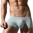 SEAUR Men's Pouch Boxer Briefs Seamless Ribbed Underwear Low Rise Breathable Trunks Stretchy Underpants, L