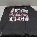 It's Mahjong Time! Mahjong & Cherry Blossoms for Women Girls Long Sleeve T-Shirt Size L
