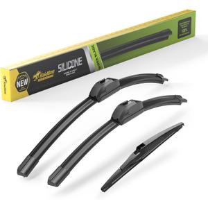 Raidbee Silicone Windshield Wiper blades 3 pack Replacement for Jeep Compass 2025 2024 2023 2022 2020 2019 2018 All-Season Silicone Windshield Wipers 24" 18" 10"