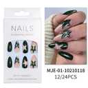 Christmas Press on Nails Medium Almond Fake Nails Green False Nails White Snowflake Glue on Nails Glossy Glitter for Nails Press on Acrylic Nails Star Stiletto Nails Stick on Nails for Women and Girls
