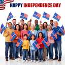 Newwiee 50 Pcs 250 Anniversary Handheld Flags American Flags on Stick with Safety Spear Top for 250th Anniversary Independence Memorial Day 4th of July Yard Garden Decoration (12 x 18 Inch)