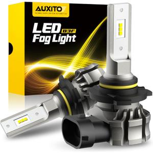 AUXITO 9145 LED Fog Light Bulbs, 6000LM 6500K Cool White Light, 300% Brightness H10 9140 9045 9040 Led Fog Lights, CSP LED Chips, DRL Replacement for Cars, Pack of 2