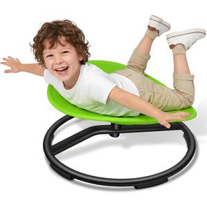 Spinning Chair for Autistic Kids - Sensory Swivel Seat with 220 lbs Weight Capacity & Non-Slip Base, Improves Balance & Coordination, Sit and Spin Sensory Toy for ADHD/Autism, Ages 3+ (Green), 21.6 inches x 20 inches x 11 inches