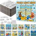 Realspring 24 Pack Hanukkah Color Your Own Jigsaw Puzzles for Kids 3-5, 4-6, 6-8, Coloring Crafts DIY Paper Puzzles Party Favors Gifts for Toddler Children Learning Education Toys