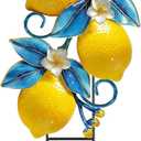 Amyhill Italian Capri Blue Lemon Outdoor Decoration, Summer Mediterranean Metal Garden Stake, Amalfi Coast Citrus Italy Lemon Yard Sign, Rustic Farmhouse Ornament for Summer Holiday Lawn Patio Decor