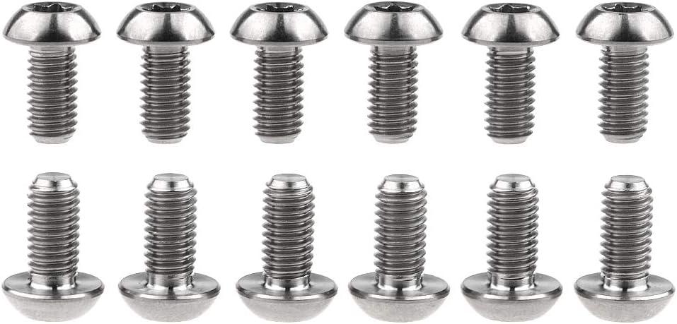 12Pcs Ti Titanium Bolts Torx M5x10 Bicycle Bike Disc Brake Cycle Rotor Screws Gr5 (Titanium)