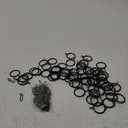 Hotop 30 Pcs Metal Drapery Curtain Rings 0.98/1.26/1.65 inch Interior Diameter and 30 Pcs Hanging Curtain Drapery Pin Hooks for Window Door Shower(32 mm,Black)