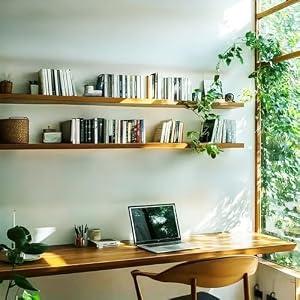 ROGMARS 48 Inches Long Walnut Floating Shelves