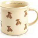Vintage Teddy Bear Small Coffee Mug,Cute Coffee Cups,Cute Novelty Ceramic Cup for Women, Tea or Milk.Gift for Teachers, Kids or Office -10oz (Bear)