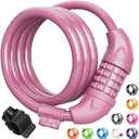 Titanker Bike Lock, Bicycle Lock 4 Feet Cable Lock 1/2 Inch Resettable Bike Lock Combination with Mounting Bracket, Bike Accessories for Bicycle, Electric Scooter, Motorcycle