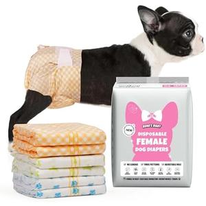 Dono Dog and Cat Diapers Female-50PCS, Disposable Female Dog Period Diaper for Heat with Wetness Indicator, Super Absorbent Doggie Puppy Diapers Female for XXS,Small Medium Large Dogs, XS
