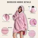 Wearable Blanket Hoodie for Women - Oversized Hooded Blanket for Adults Fluffy Plush Blanket Sweatshirt Warm Cozy Christmas Birthday Gifts for Mom Pink
