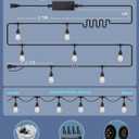 XMCOSY+ Smart Outdoor String Lights, 123Ft Patio Lights Waterproof, App Control, Compatible with Alexa, RGBCWIC Color Changing LED String Light for Outside (Black)