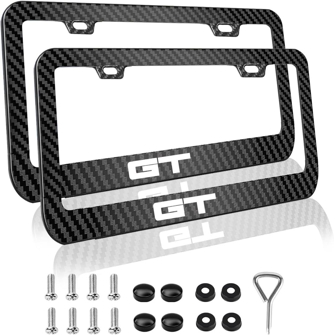 for Mustang gt License Plate Frames Carbon Fiber US Universal Plate Holder 2pack .(XH-T-FTGT)