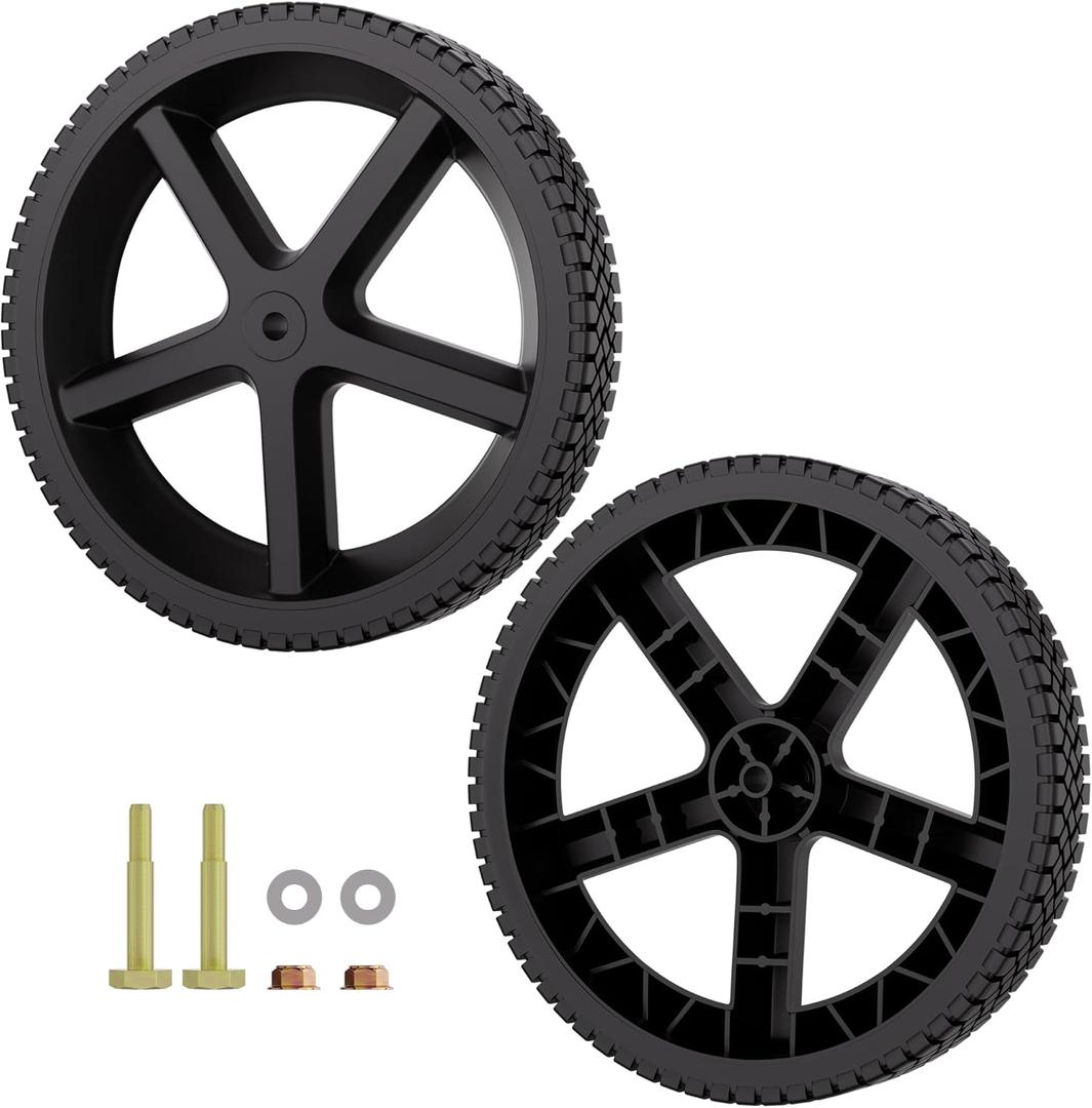 Pressure Washer Wheel Replacement 12" x 1.75", Compatible with Ryobi, Homelite & BlackMax Pressure Washer Carts, Replaces 308451053, 1/2" Bore Axle Hub, Heavy-Duty Cart Wheels (2 Pack)