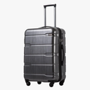 Coolife Luggage Expandable(only 28") Suitcase PC+ABS Spinner Built-In TSA lock 20in 24in 28in Carry on (Charcoal., M(24in).) Code: 208