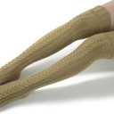 BomKinta Knee High Socks Women - Warm Knit Cozy Leg Warmers - Thick Boot Stockings for Women Size 5-10 (Khaki)