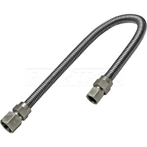 Flextron - 12 Inch Flexible Gas Line Connector with 5/8 Inch Outer Diameter & 1/2 x 3/4 Inch FIP Fittings, Uncoated Stainless Steel, Durable & Excellent Corrosion Resistance, CSA Approved