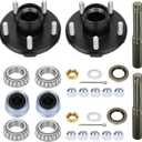 2 Set 2000 lbs Trailer Axle Spindle Kit Round BT8 Spindle with 5-Lug 4.5" Hub, Trailer Axle Kit for 2000 lb 5 Lug Trailer Hub Fits 1-1/16" Spindle, Fits Boat, Utility & Cargo Trailers