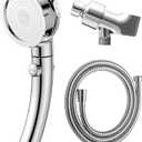 High Pressure Shower Head with Handheld,Removable Camper Showerhead with Hose and Adjustable Angle Bracket,RV Detachable Replacement 3 Spray Modes Shower Wand with Shut Off Button