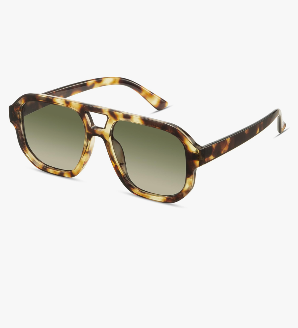 livho Trendy Polarized Square Aviator Sunglasses Women Men Square Eyewear Frame, Retro Sun Glasses for Women Men 2025 Shades