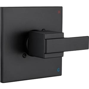 Shower Trim Kit Compatible with Delta 13/14 Series, Shower Cover Plate with Handle (Valve& Catridge Not Inclued)- Matte Black