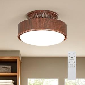 Bladeless Ceiling Fan with Lights, 11" Small Flush Mount Fandelier, Modern Farmhouse Enclosed Ceiling Fan Light with Remote, Dimmable LED Chandelier Fan for Bedroom Kitchen Kids' Room, D11"